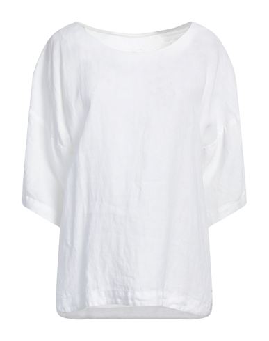 120% Lino Woman Top White Size Xl Linen