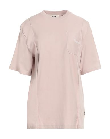 Msgm Woman T-shirt Blush Size Xxs Organic Cotton In Pink