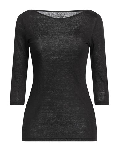 120% Lino Woman T-shirt Steel Grey Size L Linen