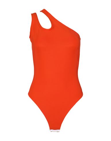 Mugler Woman Bodysuit Orange Size 6 Viscose, Polyamide, Elastane
