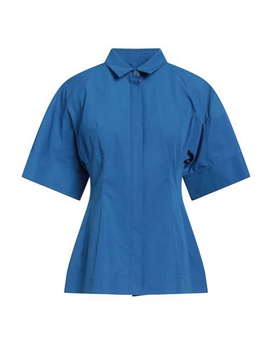 Jil Sander Woman Shirt Blue Size 10 Cotton