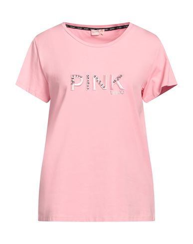 Shop Liu •jo Woman T-shirt Pink Size S Cotton, Elastane
