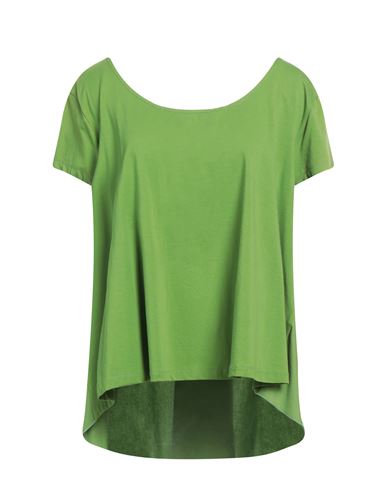 More By Siste's Woman T-shirt Green Size L Cotton, Elastane