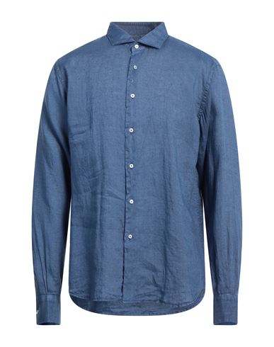 Shop Brouback Man Shirt Slate Blue Size 17 Linen