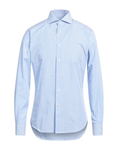 Shop Brouback Man Shirt Azure Size 17 ½ Cotton In Blue