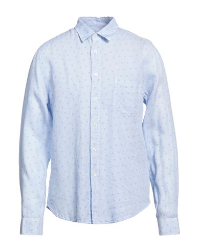 120% Lino Man Shirt Sky Blue Size 3xl Linen
