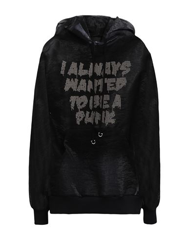 John Richmond Woman Sweatshirt Black Size Xs Nylon, Polyester, Silk In Black