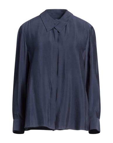 Emporio Armani Woman Shirt Navy Blue Size 14 Cupro, Modal