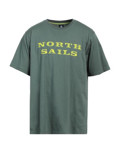 North Sails Man T-shirt Military Green Size Xl Cotton
