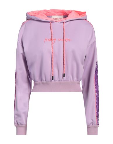 Shop Iceberg Woman Sweatshirt Lilac Size 4 Polyester, Cotton In Purple