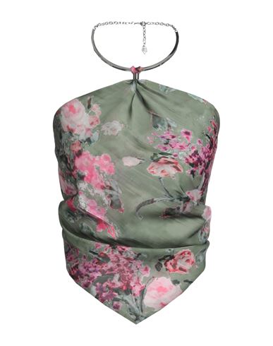 Blumarine Woman Top Military Green Size 6 Polyester