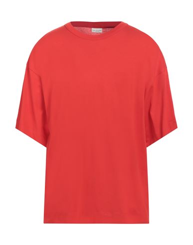 Dries Van Noten Man T-shirt Tomato Red Size L Cotton