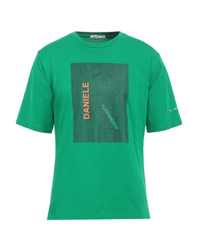 Grey Daniele Alessandrini Man T-shirt Green Size L Cotton