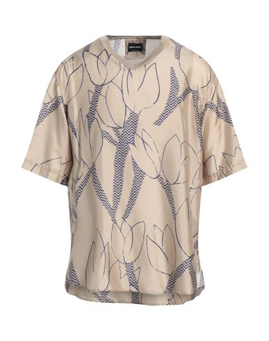 Giorgio Armani Man Shirt Beige Size Xl Silk