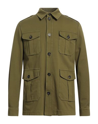 Circolo 1901 Man Shirt Military Green Size 40 Cotton, Elastane