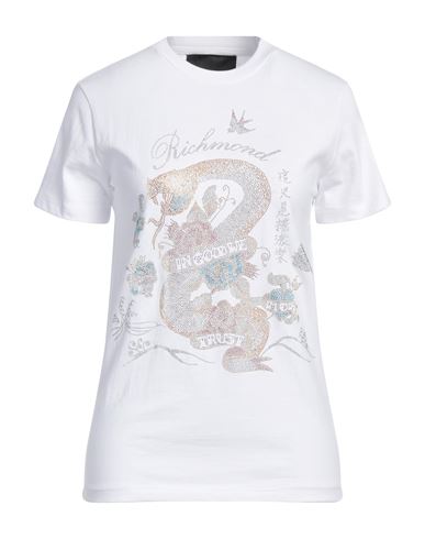 John Richmond Woman T-shirt White Size L Cotton