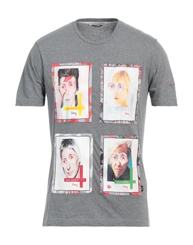 Grey Daniele Alessandrini Man T-shirt Grey Size M Cotton, Polyester In Grey