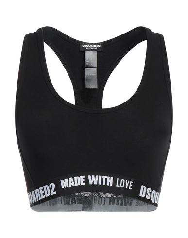 Shop Dsquared2 Woman Top Black Size 4 Cotton, Elastane