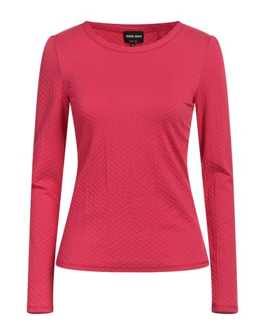 Giorgio Armani Woman T-shirt Coral Size 6 Viscose, Polyamide, Cashmere, Elastane In Red