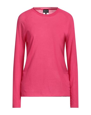 Giorgio Armani Woman Sweater Fuchsia Size 10 Cotton, Polyester In Pink
