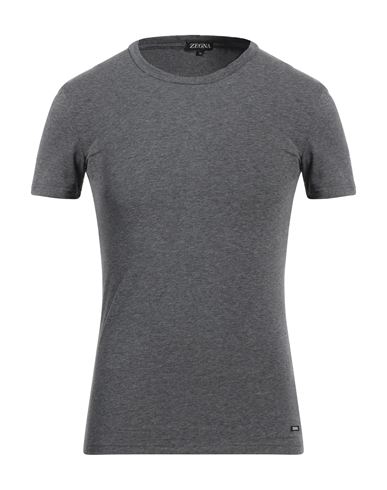 Shop Zegna Man Undershirt Lead Size Xxl Cotton, Elastane In Grey
