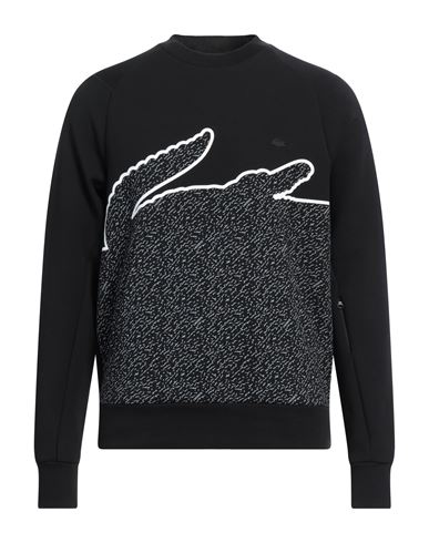Lacoste Man Sweatshirt Black Size 4 Polyester, Cotton, Elastane