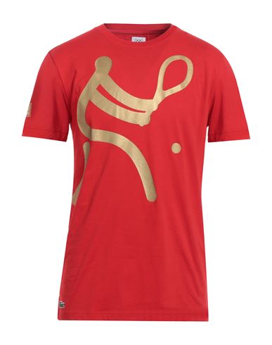 Lacoste Man T-shirt Red Size 4 Cotton, Polyester