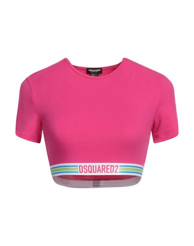 Dsquared2 Woman Top Fuchsia Size S Cotton, Elastane In Pink