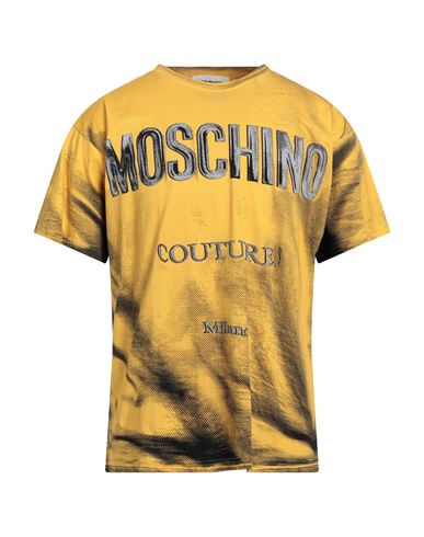 Moschino Man T-shirt Yellow Size M Cotton In Yellow
