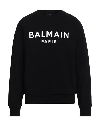 Balmain Black Cotton Sweatshirt In Black
