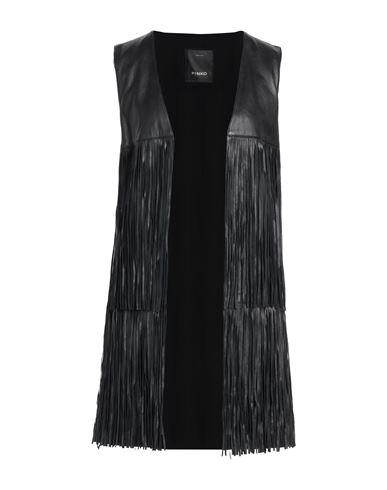 Shop Pinko Woman Tailored Vest Black Size 4 Lambskin