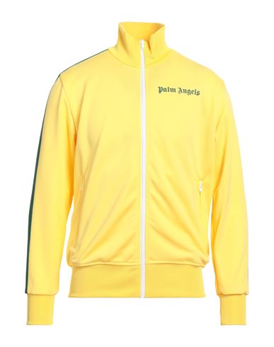 Palm Angels Man Sweatshirt Yellow Size Xl Polyester, Elastane