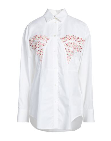 Msgm Woman Shirt White Size 4 Cotton