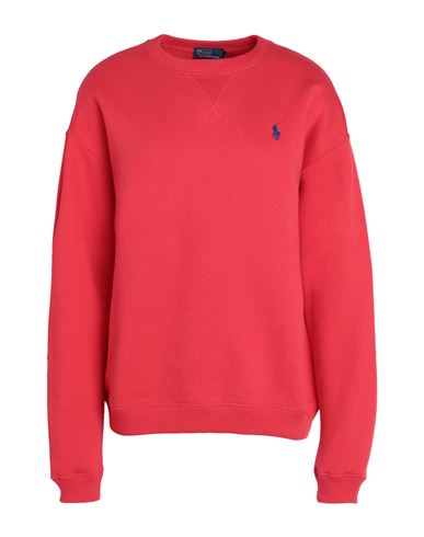 Shop Polo Ralph Lauren Fleece Crewneck Sweatshirt Woman Sweatshirt Red Size S Cotton, Polyester