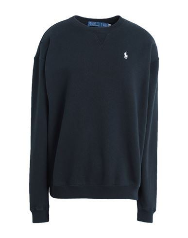 Polo Ralph Lauren Fleece Crewneck Sweatshirt Woman Sweatshirt Black Size L Cotton, Polyester