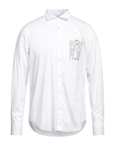 John Richmond Man Shirt White Size 44 Cotton, Elastane