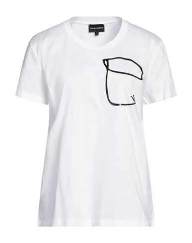Emporio Armani Woman T-shirt White Size L Cotton