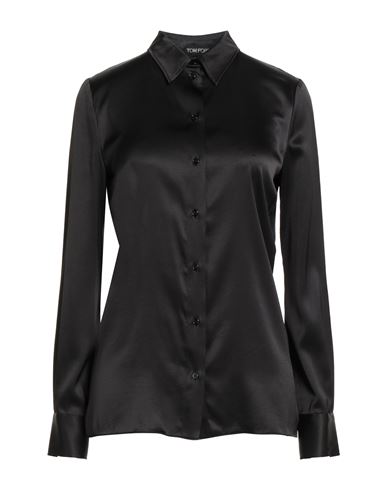 Tom Ford Woman Shirt Black Size 2 Silk, Elastane