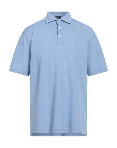 Barba Napoli Man Polo Shirt Sky Blue Size 48 Cotton