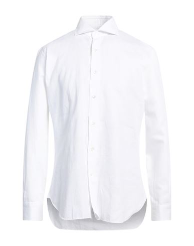Shop Barba Napoli Man Shirt White Size 17 ½ Cotton, Linen