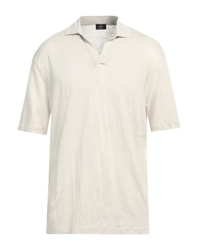 Barba Napoli Man Polo Shirt Ivory Size 48 Linen In White