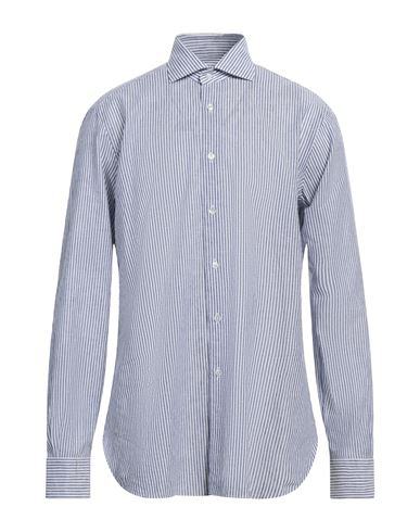 Shop Barba Napoli Man Shirt Blue Size 17 Linen, Cotton