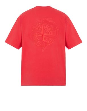 Red stone island t on sale shirt