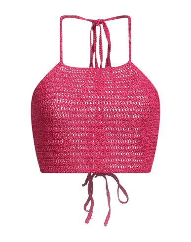Shop Magda Butrym Woman Top Fuchsia Size 6 Cotton, Viscose In Pink
