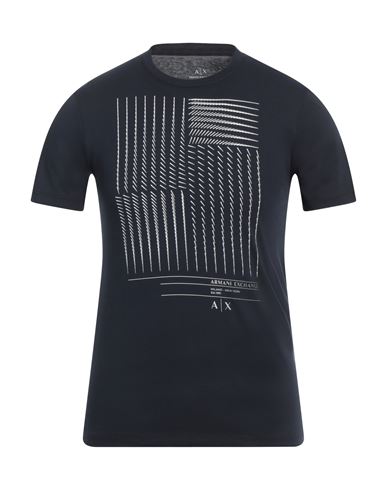 Armani Exchange Man T-shirt Midnight Blue Size Xs Cotton In Blue