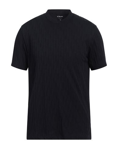 Giorgio Armani Man T-shirt Midnight Blue Size 40 Viscose, Polyamide, Cashmere, Elastane