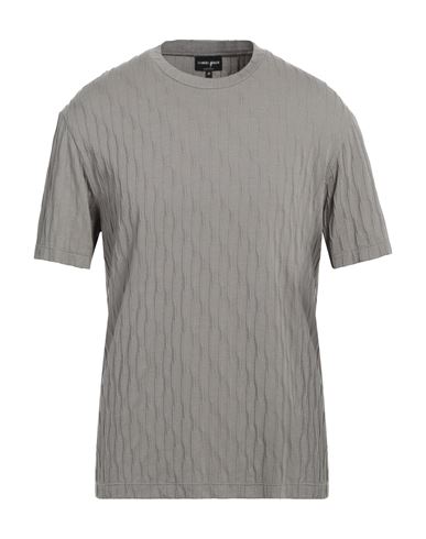 Giorgio Armani Man T-shirt Dove Grey Size 42 Viscose, Polyamide, Cashmere, Elastane