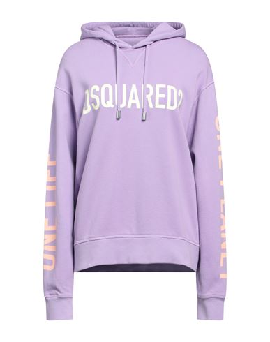Shop Dsquared2 Woman Sweatshirt Lilac Size L Cotton In Purple