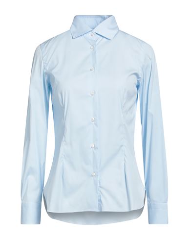 Barba Napoli Woman Shirt Light Blue Size 8 Cotton, Polyamide, Elastane