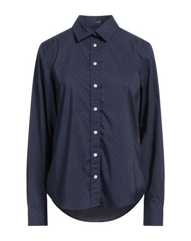 Gant Woman Shirt Navy Blue Size 12 Cotton, Polyester, Elastane